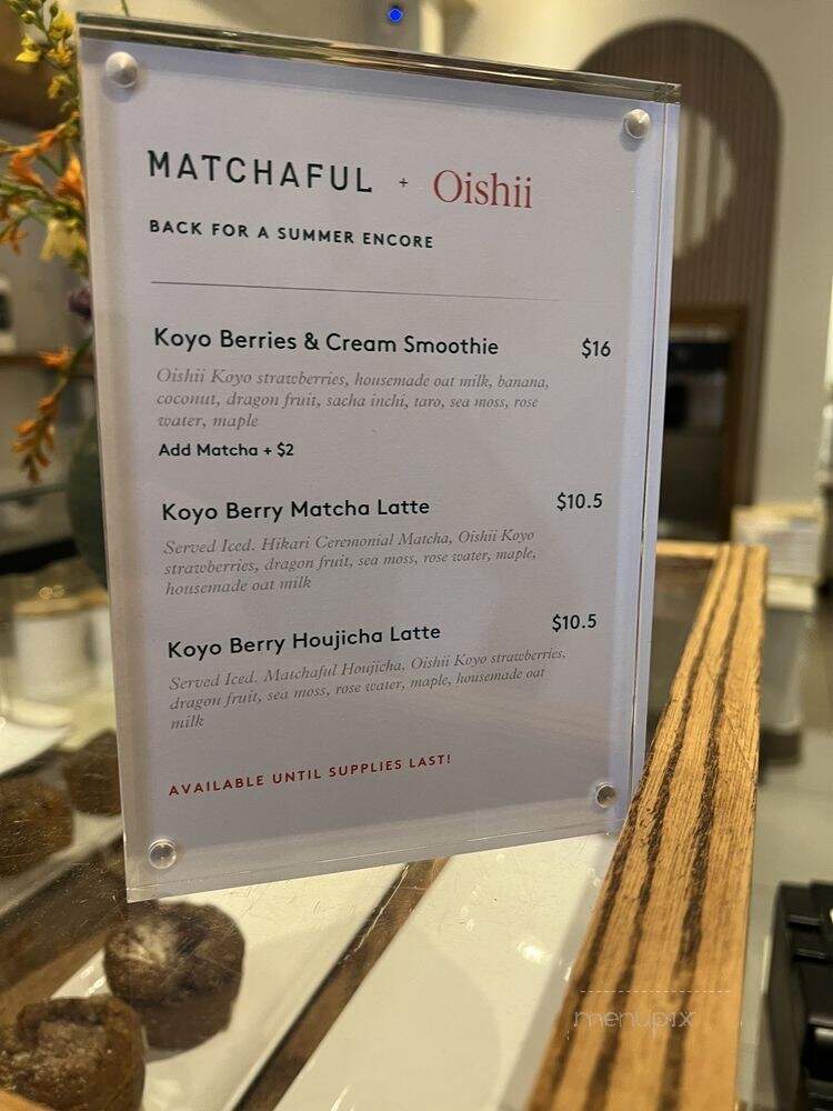 Matchaful - New York, NY menu_pic