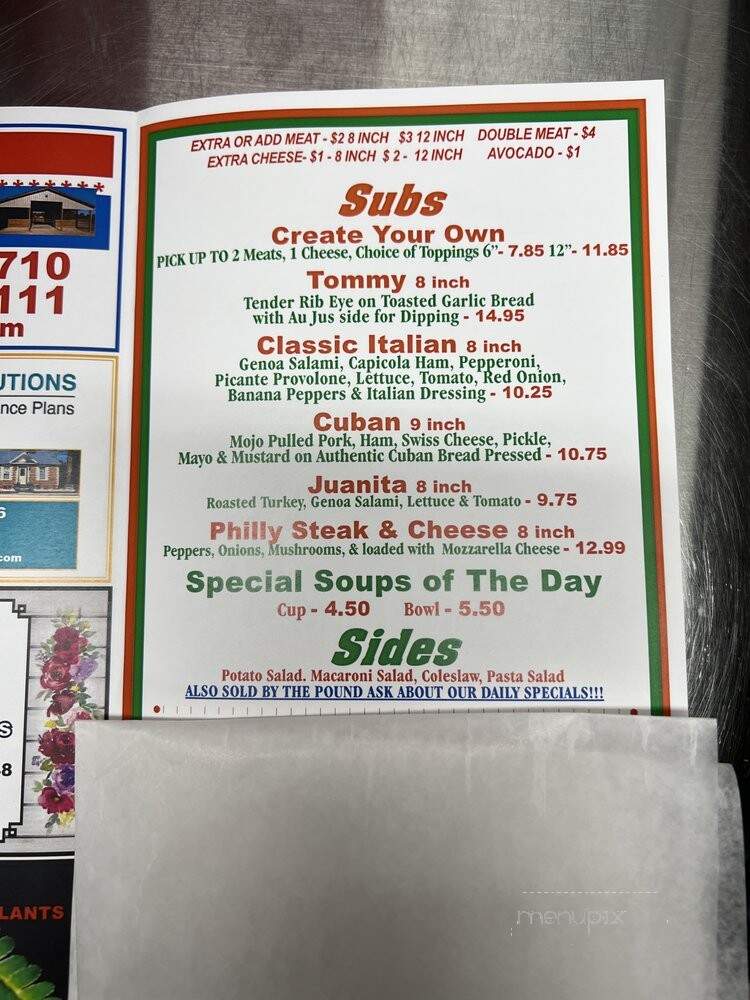 Deb's Deli - Old Town, FL menu_pic