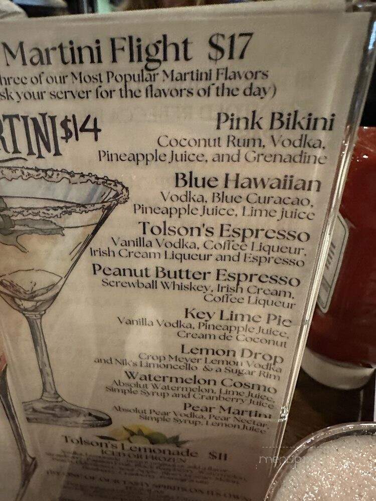 Tolson's Tap & Tavern - Pembroke, MA menu_pic