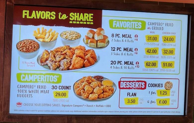 Pollo Campero - Tulsa, OK menu_pic