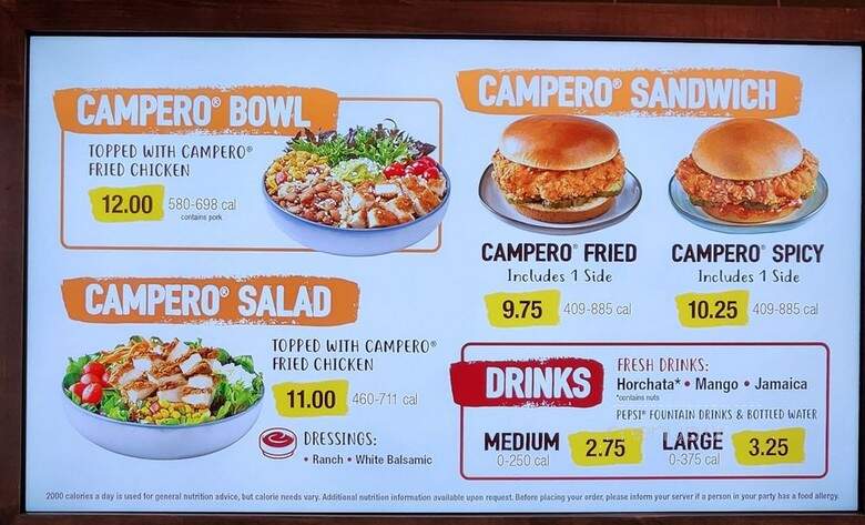 Pollo Campero - Tulsa, OK menu_pic
