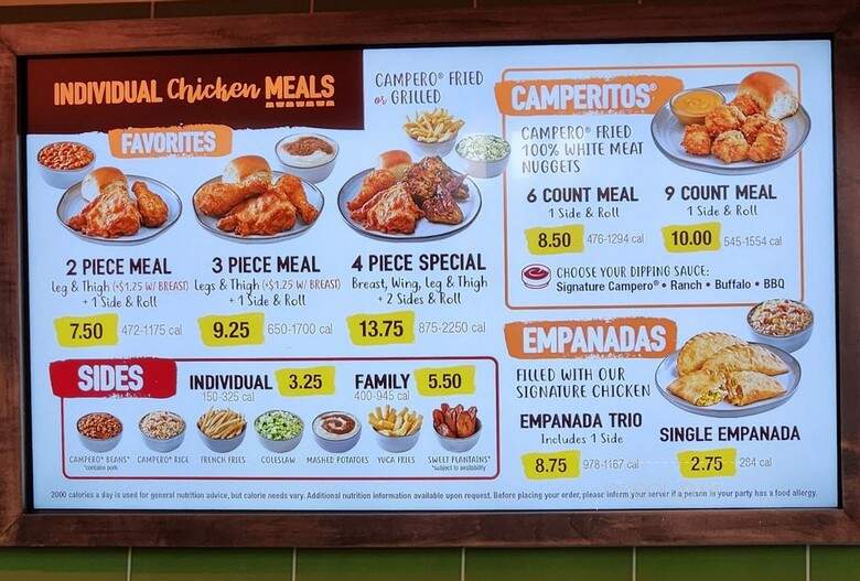 Pollo Campero - Tulsa, OK menu_pic