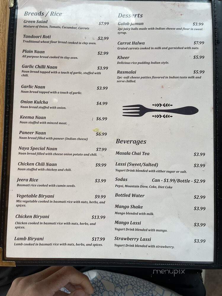 Naya Indian Cuisine - Champaign, IL menu_pic