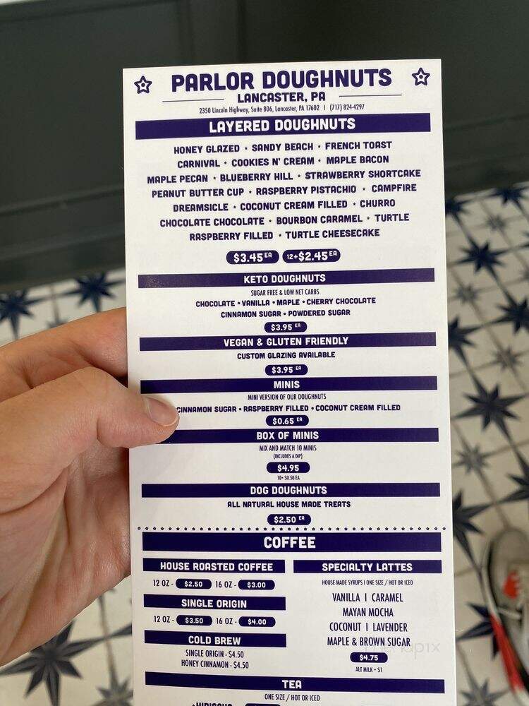 Parlor Doughnuts - Lancaster, PA menu_pic