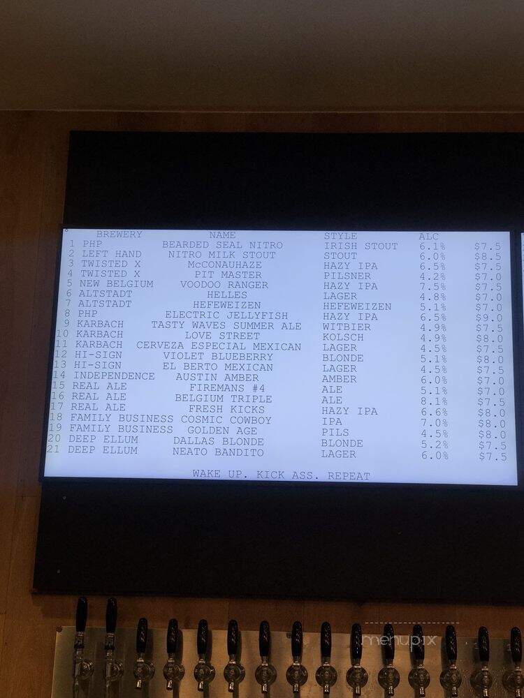 Aviator Pizza & Drafthouse - Austin, TX menu_pic