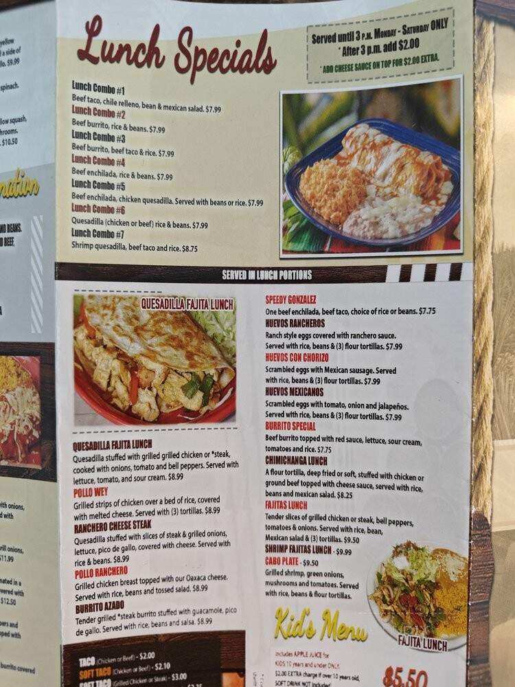 Corralejo Mexican Grill - Dodgeville, WI menu_pic