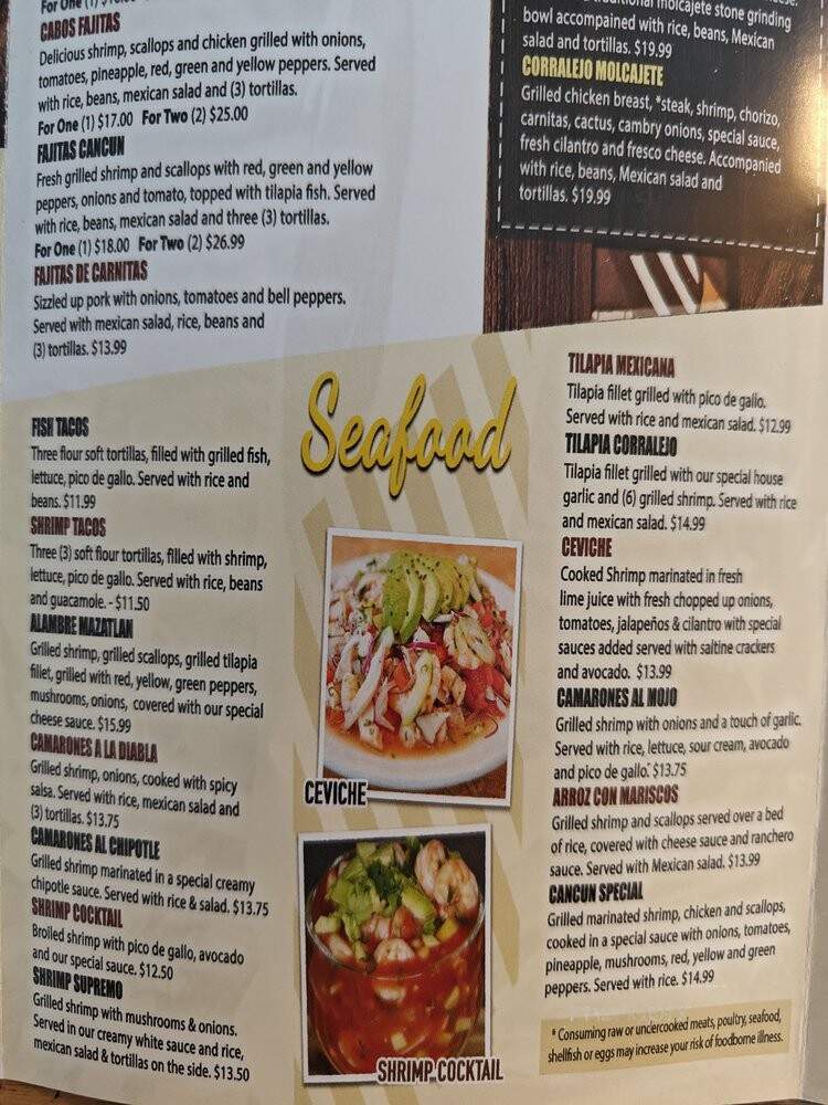 Corralejo Mexican Grill - Dodgeville, WI menu_pic