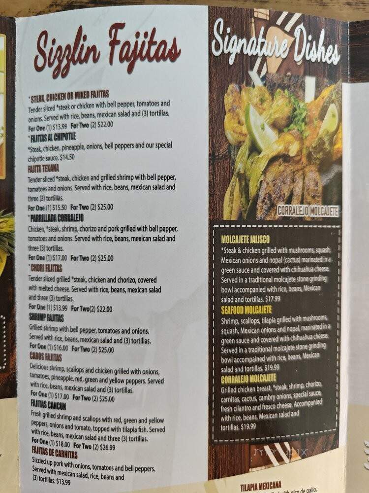 Corralejo Mexican Grill - Dodgeville, WI menu_pic