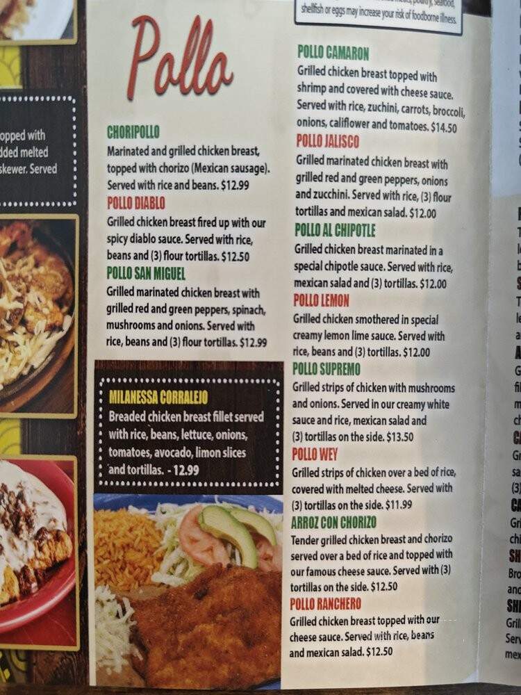 Corralejo Mexican Grill - Dodgeville, WI menu_pic