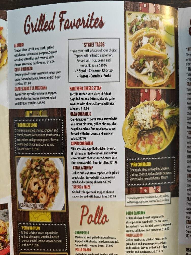 Corralejo Mexican Grill - Dodgeville, WI menu_pic