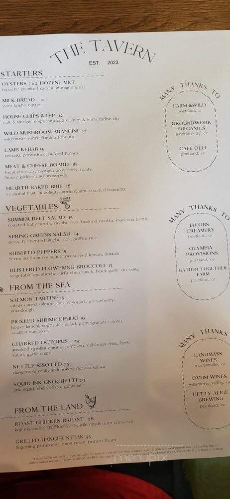 The Tavern at Heathman - Portland, OR menu_pic