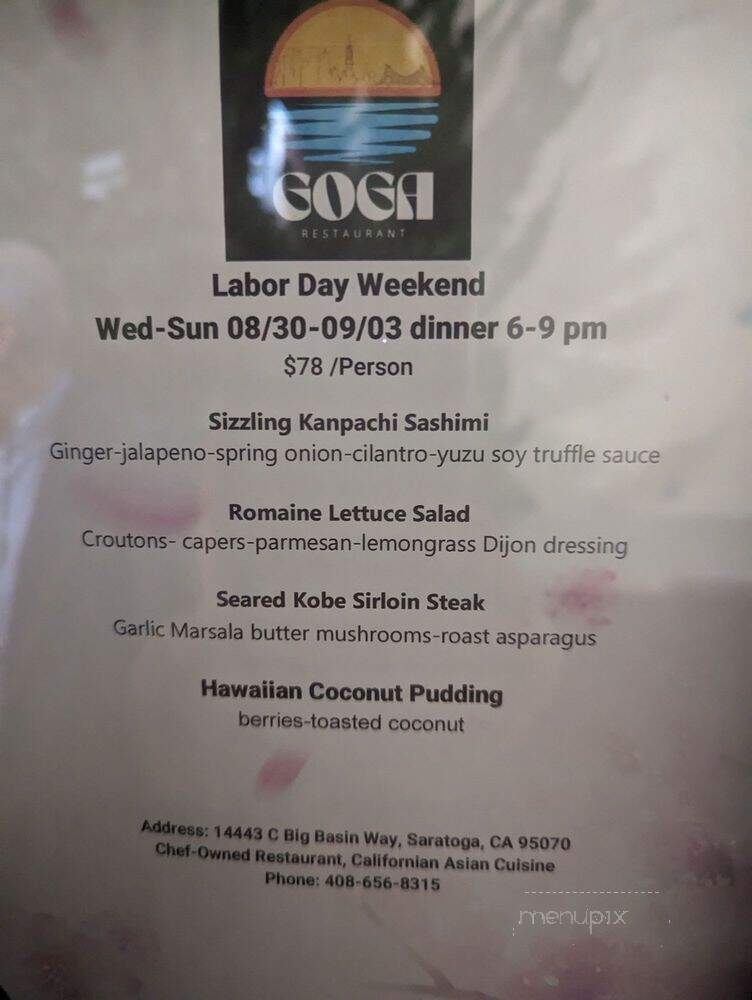 Goga Restaurant - Saratoga, CA