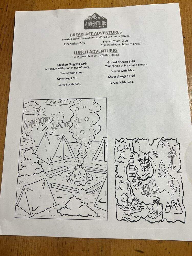 The Adventure Cafe - Sonora, CA menu_pic