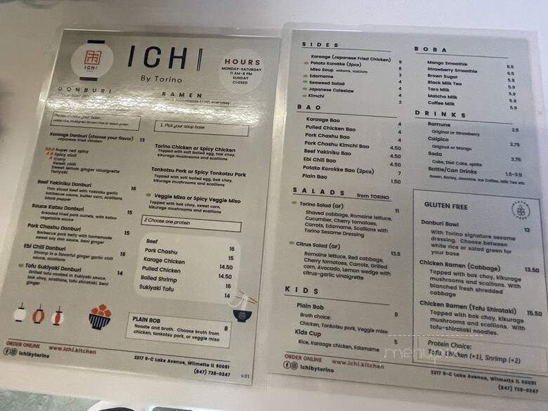 Ichi By Torino - Wilmette, IL menu_pic