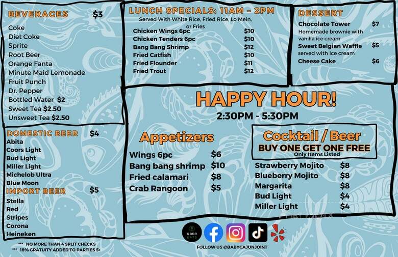 Baby Cajun Joint - New Orleans, LA menu_pic
