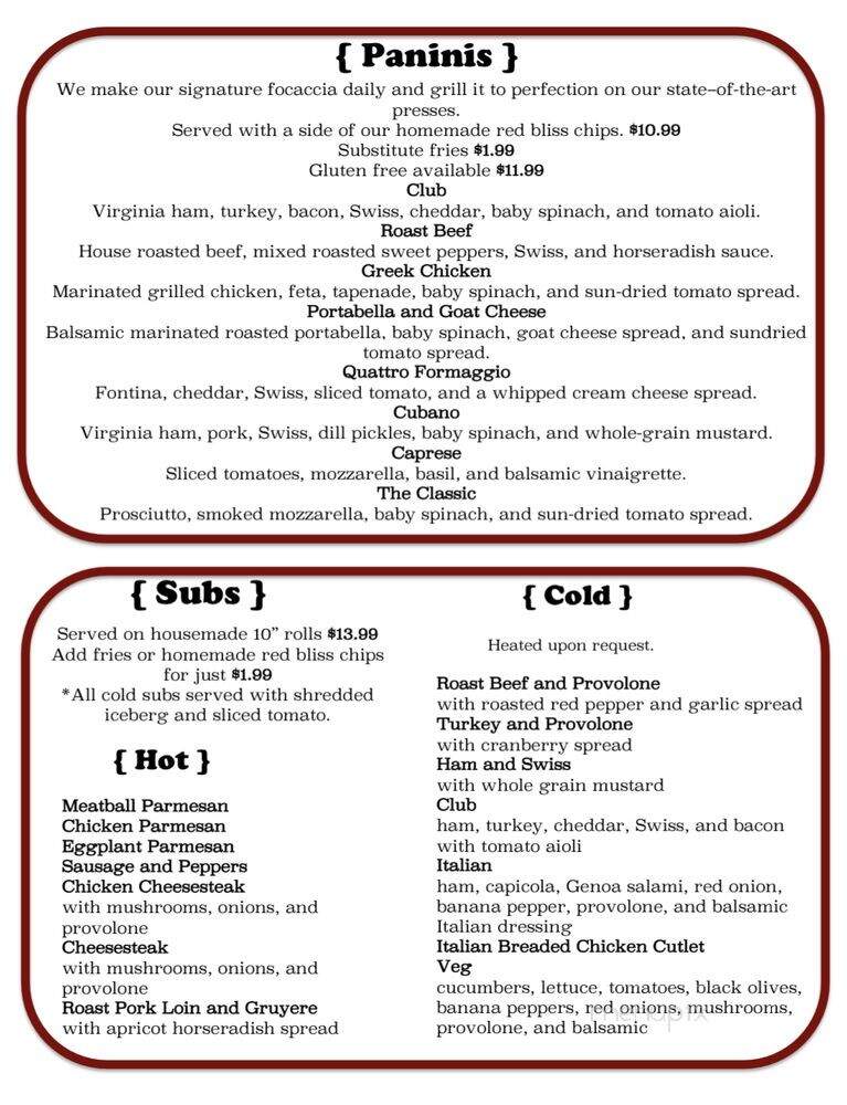 Del Vecchios - Asheville, NC menu_pic