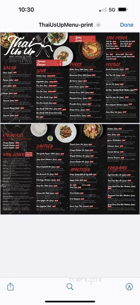 Thai Us Up - Seaside, OR menu_pic
