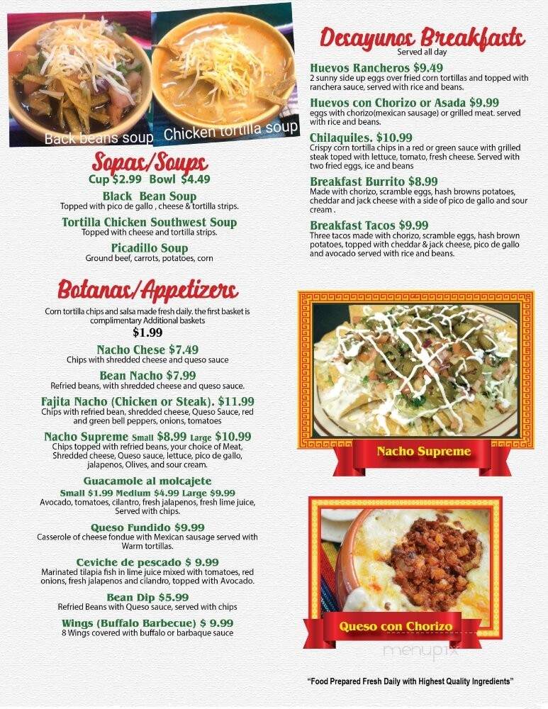 Fresh Mexican Grill - Waterford Township, MI menu_pic