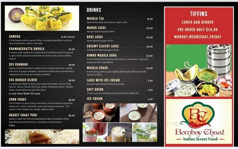 Bombay Chaat - Burlington, MA menu_pic