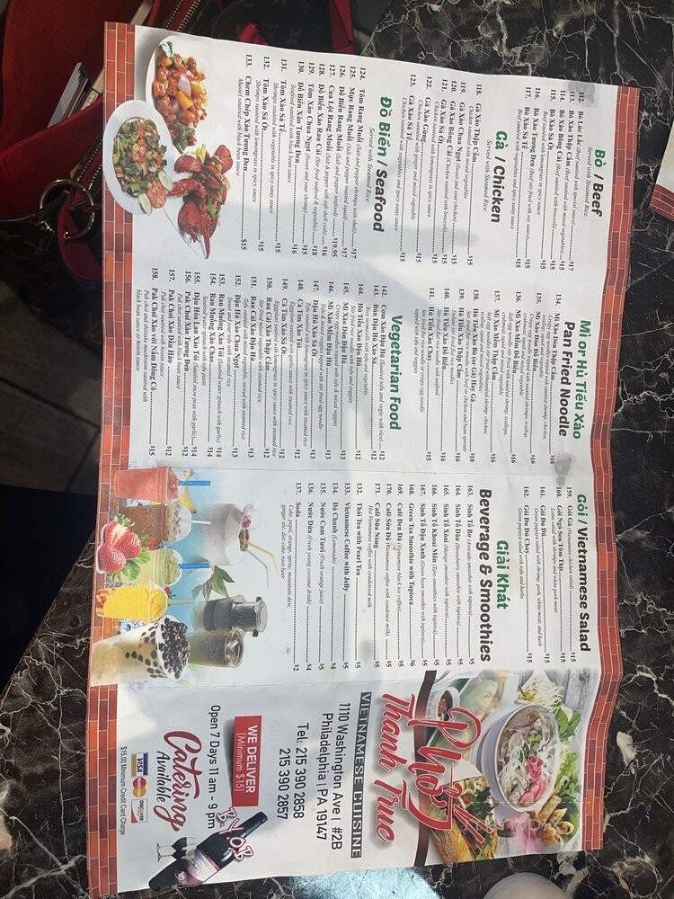 Pho Thanh Truc - Philadelphia, PA menu_pic