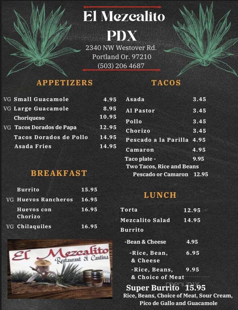 El Mezcalito Portland - Portland, OR menu_pic
