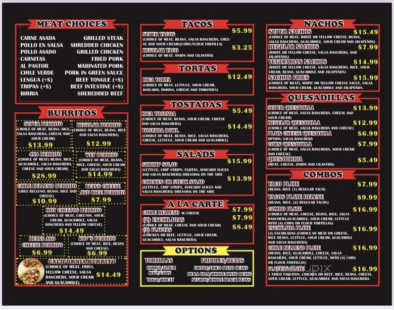 Papa Nacho's - Fremont, CA menu_pic