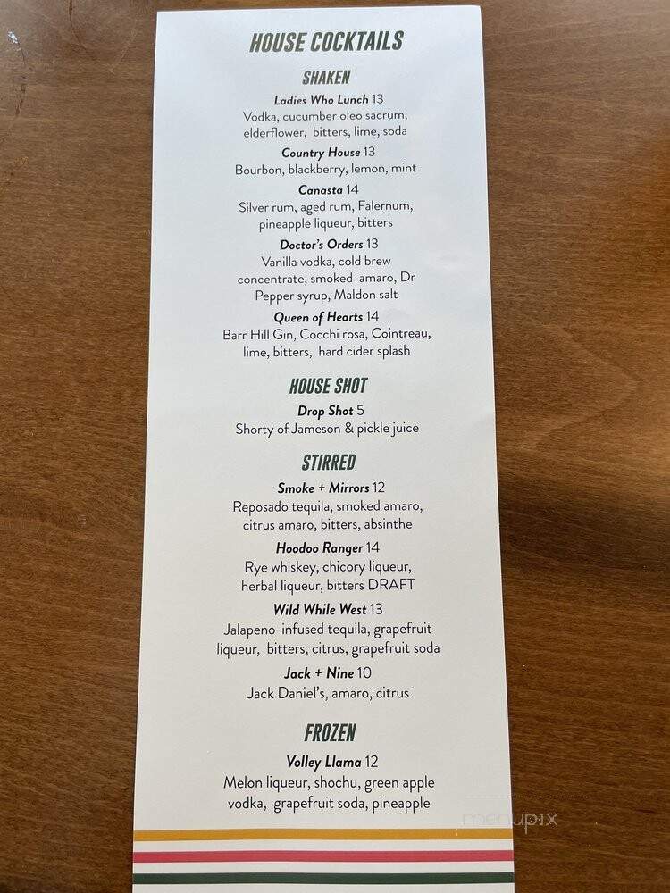 Aces Pickleball Bar + Grill - Norwood, OH menu_pic