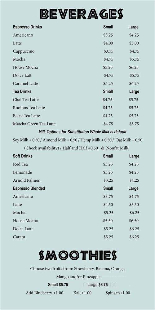 6 Avenue Caffe - Los Angeles, CA menu_pic