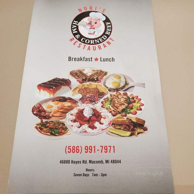Nori's Ham & Corned Beef Restaurant - Macomb Township, MI menu_pic