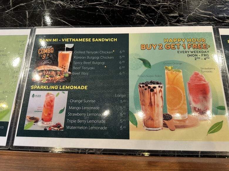 Pu'er Taiwan Tea & Coffee - Richardson, TX menu_pic