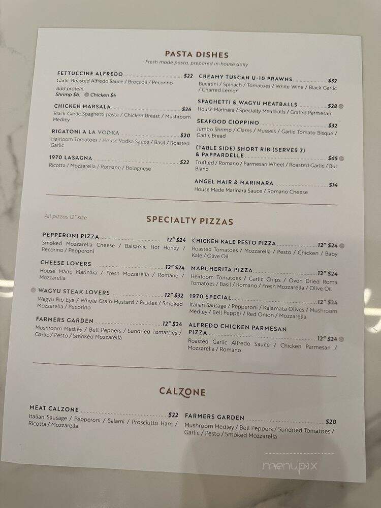 19Seventy - Whittier, CA menu_pic