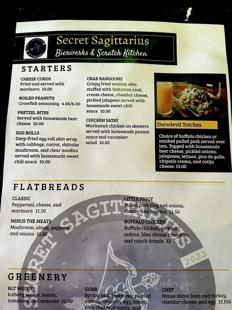 Secret Sagittarius - Pensacola, FL menu_pic