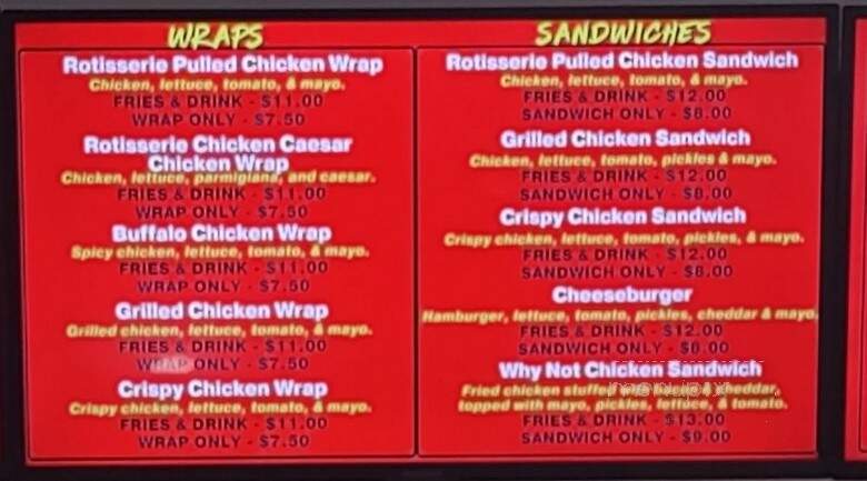 Why Not Chicken - Thomasville, NC menu_pic