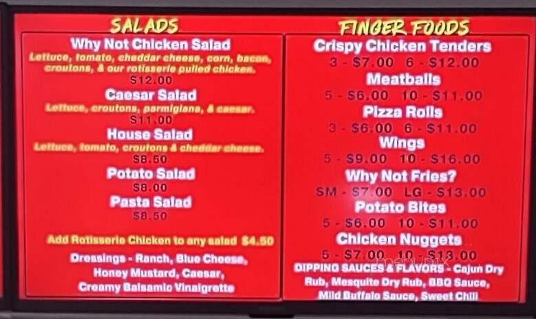 Why Not Chicken - Thomasville, NC menu_pic