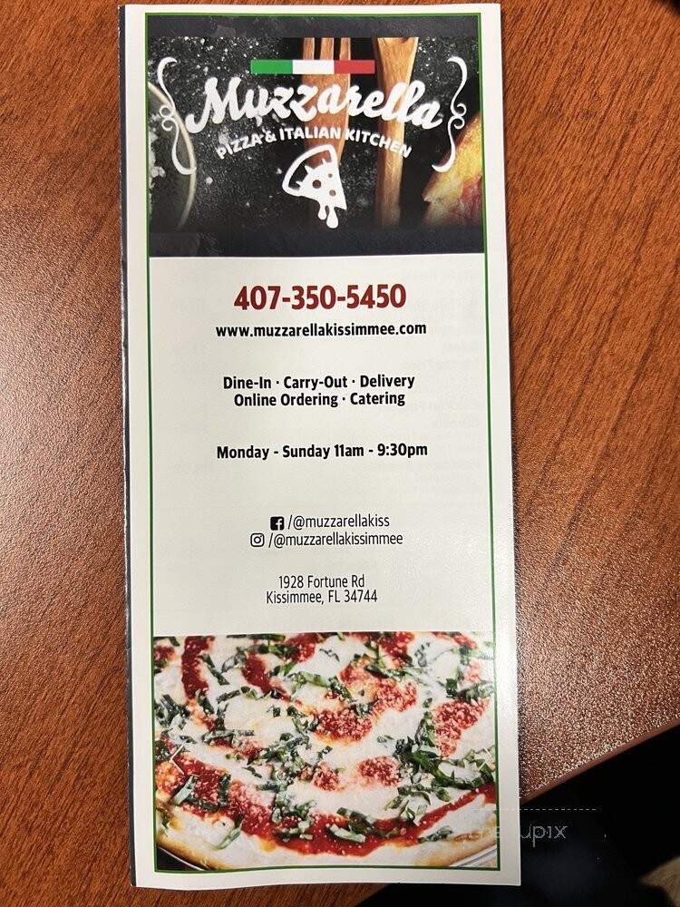Muzzarella Pizza and Italian Kitchen - Kissimmee, FL menu_pic