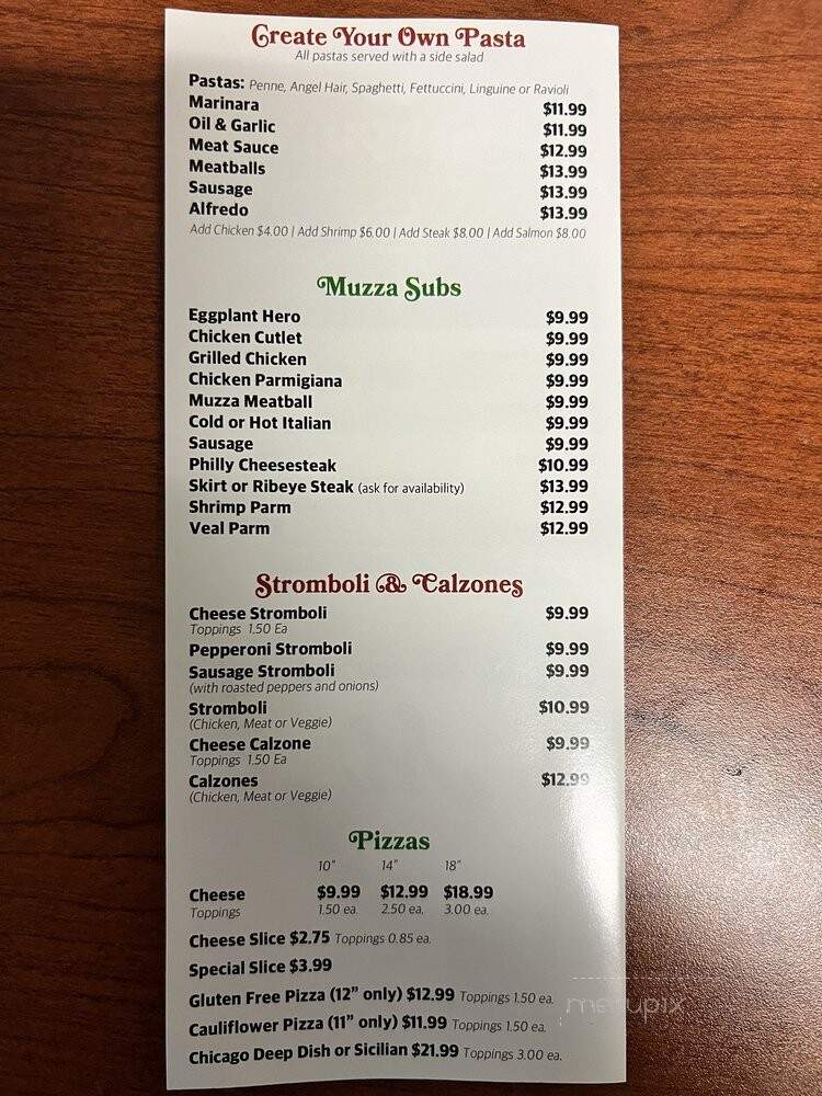 Muzzarella Pizza and Italian Kitchen - Kissimmee, FL menu_pic