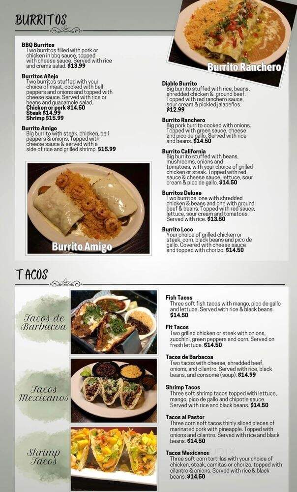 Anejo Mexican Restaurant & Cantina - Warren, OH menu_pic