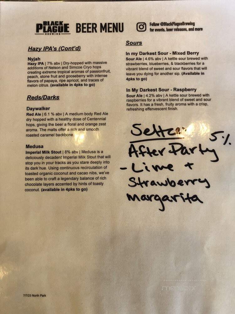 Black Plague North Park - San Diego, CA menu_pic