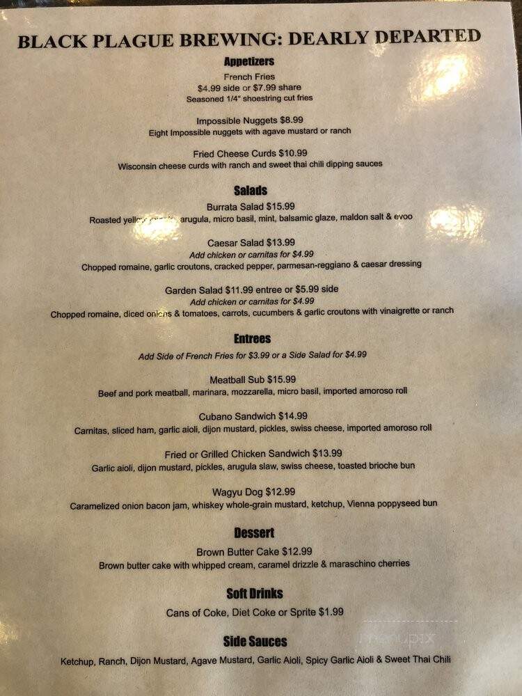 Black Plague North Park - San Diego, CA menu_pic