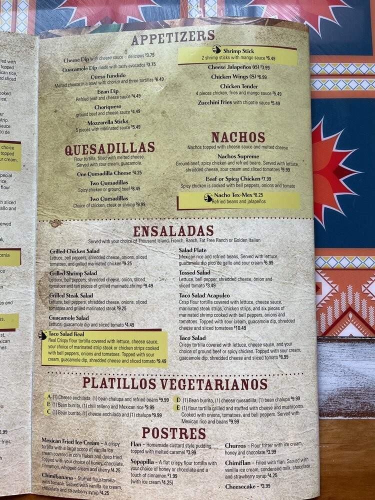 Cilantros - Robinson, IL menu_pic