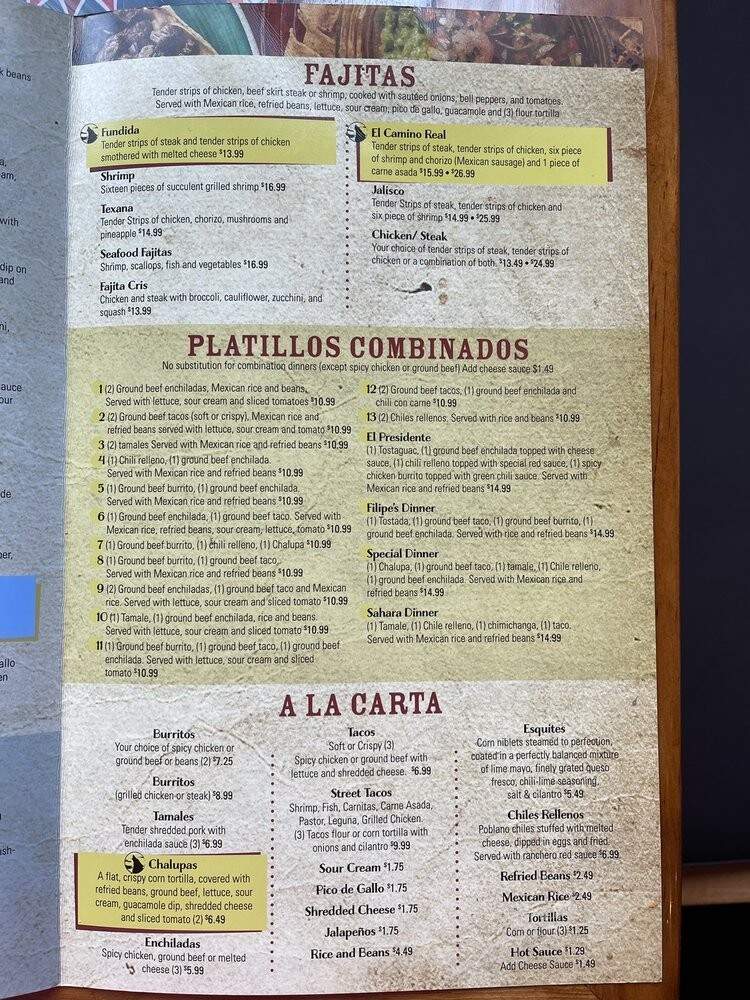 Cilantros - Robinson, IL menu_pic