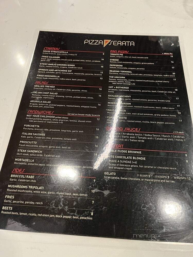 Pizza Serata - Washington, DC menu_pic