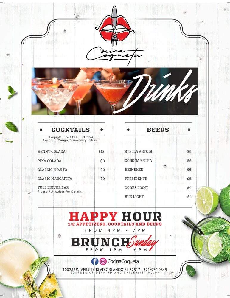 Cocina Coqueta - Orlando, FL menu_pic