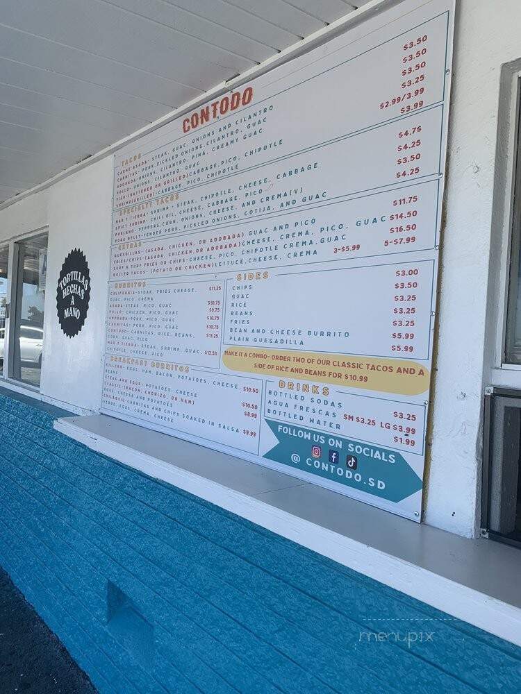 Contodo Fresh Mexican Eats - San Diego, CA menu_pic