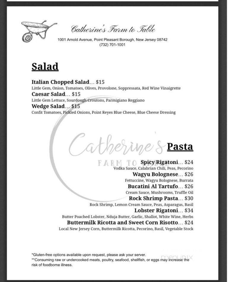 Cathrine's Farm to Table - Point Pleasant, NJ menu_pic