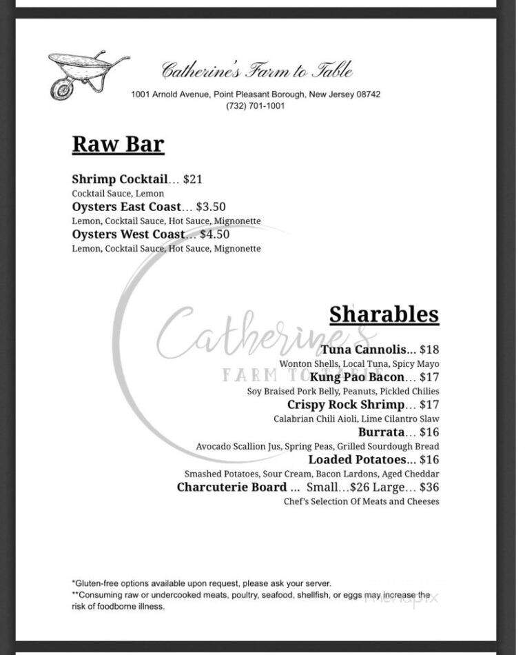Cathrine's Farm to Table - Point Pleasant, NJ menu_pic