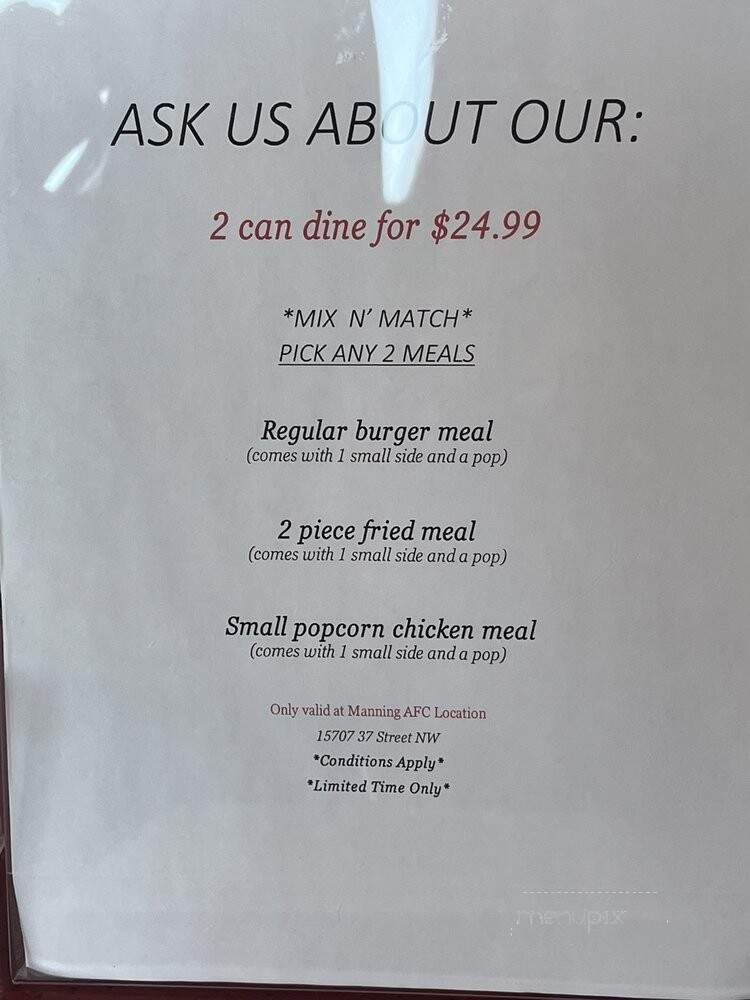 AFC Chicken - Edmonton, AB menu_pic