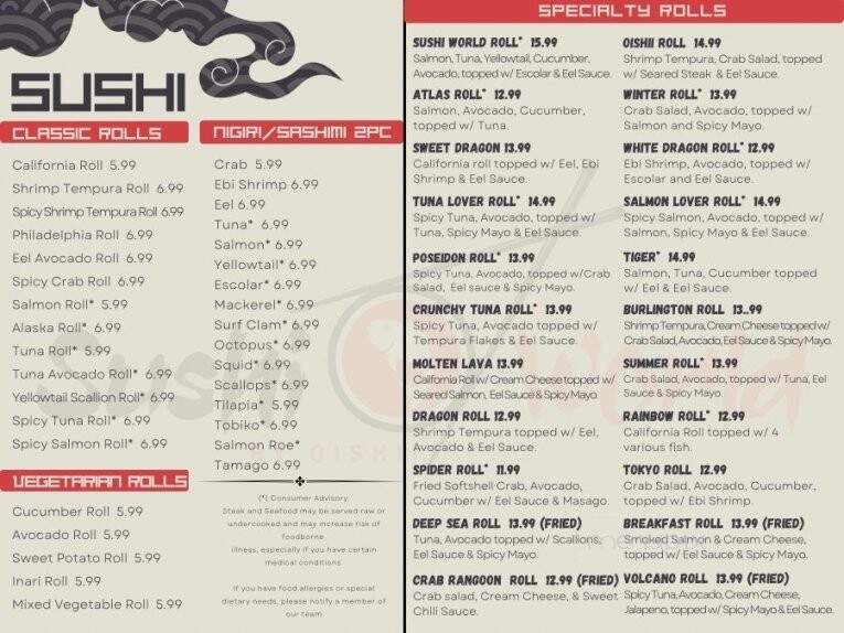 Sushi World by Oishii - Burlington, NC menu_pic
