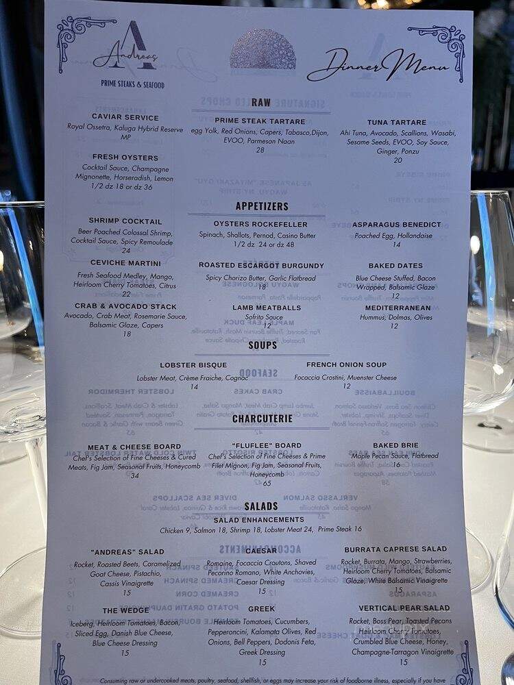 Andreas Prime Steaks and Seafood - Allen, TX menu_pic