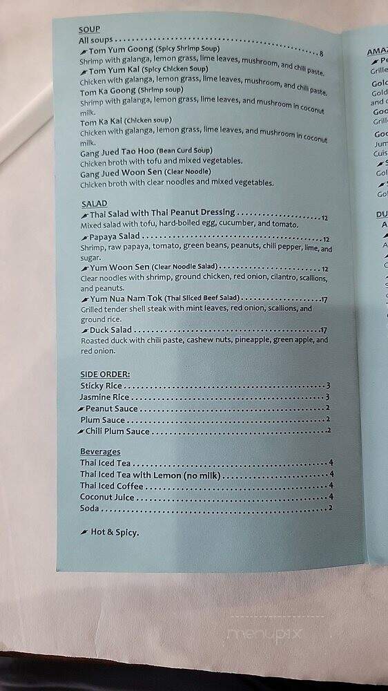 Amazing Thai Cusine - Copiague, NY menu_pic